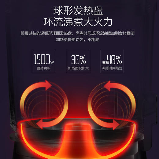 美的（507808） BL1503B破壁机料理机家用多功能加热全自动辅食机 搅拌机 精钢刀 不锈钢 容量1.75 商品图2