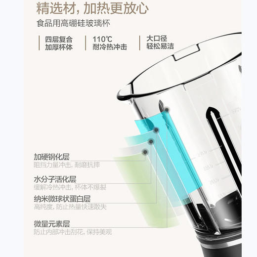美的 （Midea）破壁料理机 BL1528A 智频静音防 家用加热全自动婴儿辅食机冷热双界面搅拌榨汁智联WIFI 商品图3