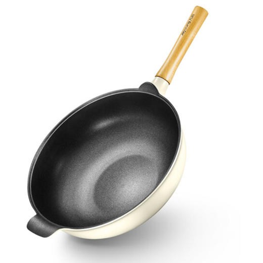 九阳(Joyoung)（508744
） 炒锅 CLT3255D 不粘锅少油烟平底电磁炉通用炒菜锅 月光白 商品图1