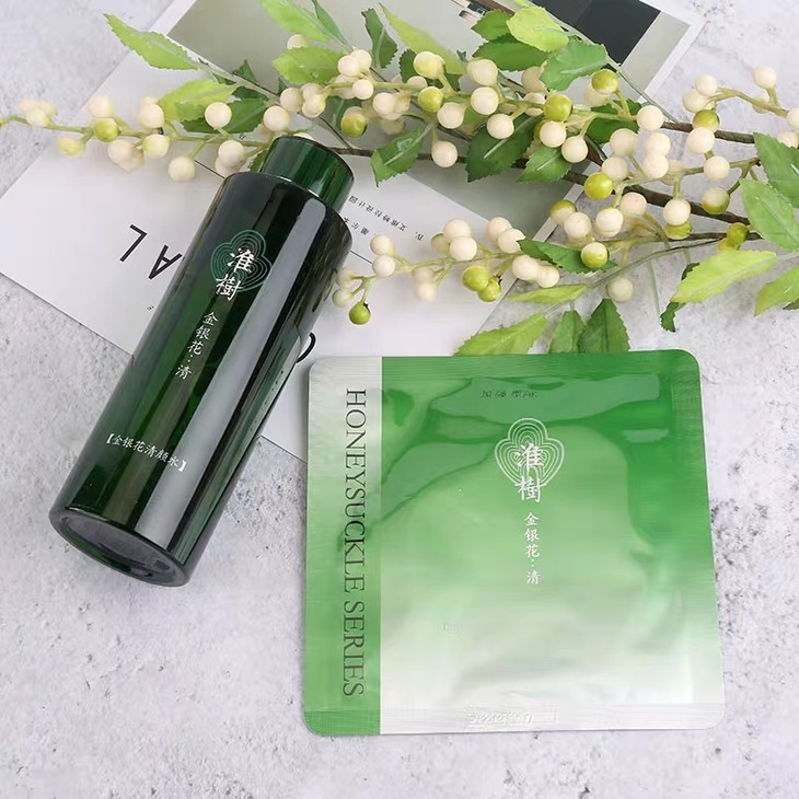 淮树金银花百日维新面膜100片3瓶400毫升的水