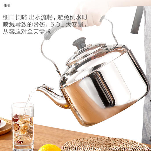 苏泊尔（301384）(SUPOR)304不锈钢水壶SS50Q1鸣音烧水壶开水壶5.0升5L电磁炉明火煤气灶通用茶壶热水壶5L 商品图3