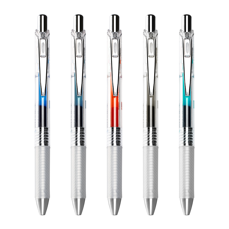 派通0.5mm透明杆中性笔黑色BLN75TL-A速干