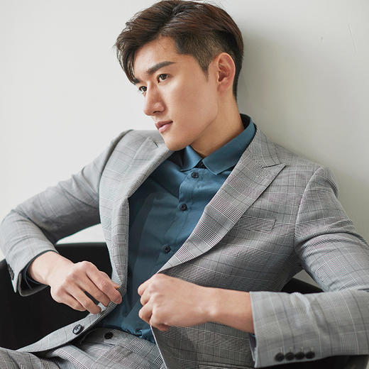 贝纳川男装春季格纹西装修身男士外套100025031118 商品图5