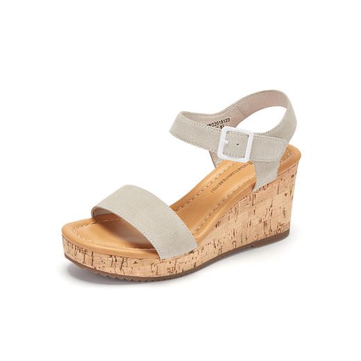 西村名物商场同款2019女夏季时尚新款凉鞋厚底休闲扣带单鞋 商品图1