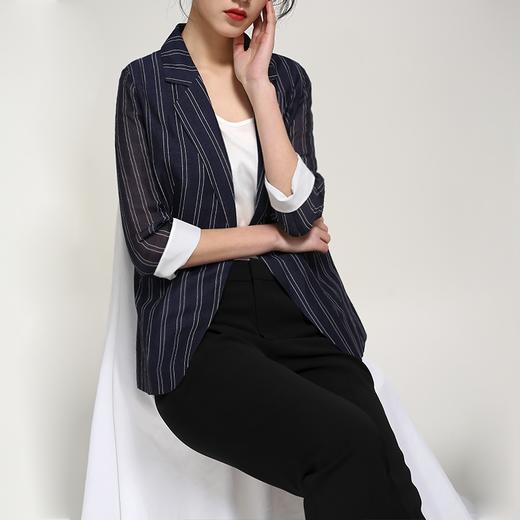 丁摩 大气简约 真丝苎麻小西服通勤外套20-34DB399240531 商品图1