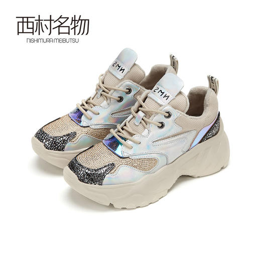 西村名物2019秋冬季新款加绒保暖运动老爹鞋ins潮女鞋X20CM16001 商品图0