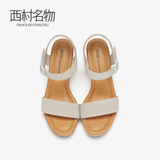 西村名物商场同款2019女夏季时尚新款凉鞋厚底休闲扣带单鞋 商品图3