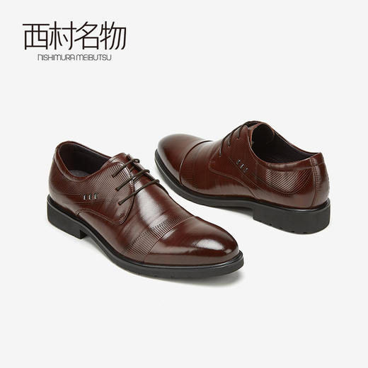 西村名物商场同款男士牛皮鞋2020春季新款商务正装休闲皮鞋男1091 商品图3