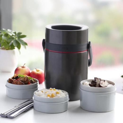 苏泊尔（508540）（SUPOR）魔法304不锈钢保温提锅KF17G1 深邃灰 商品图2