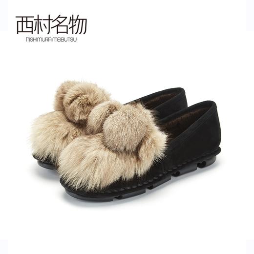 西村名物羊皮加绒保暖毛毛鞋乐福鞋2019冬季新款X29CM34461 商品图1
