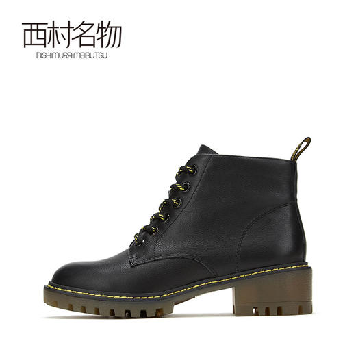西村名物牛皮马丁靴2019秋冬新款女鞋靴子X29DS40041 商品图2