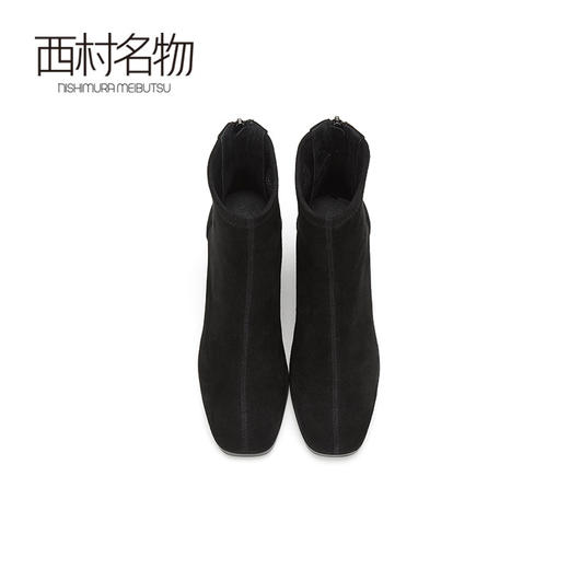 西村名物羊皮绒面时尚短靴2019冬新款高跟拉链靴子X29DS40331 商品图2