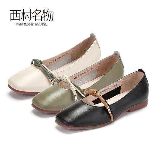 西村名物商场同款休闲舒适奶奶鞋女低跟平底百搭春季新款32371 商品图0