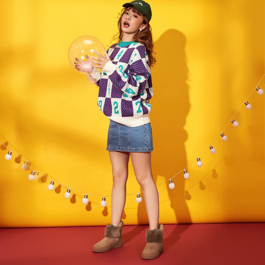 西村名物商场同款加厚保暖雪地靴女新款毛毛靴学院X284S41231 商品图3