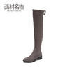 西村名物商场同款过膝长筒靴女2019秋冬季新款平底弹力靴40061 商品缩略图1
