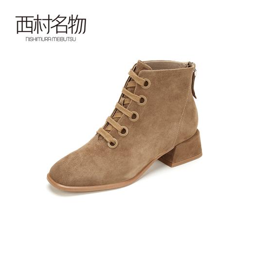 西村名物马丁靴女2019冬季新款百搭平底低跟英伦风小短靴X29DS40191 商品图1