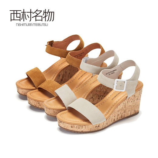 西村名物商场同款2019女夏季时尚新款凉鞋厚底休闲扣带单鞋 商品图0