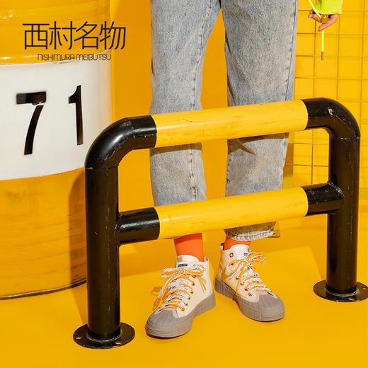 西村名物2019秋冬季新款小白鞋女系带撞色饼干鞋贝壳鞋X29CM33131 商品图2