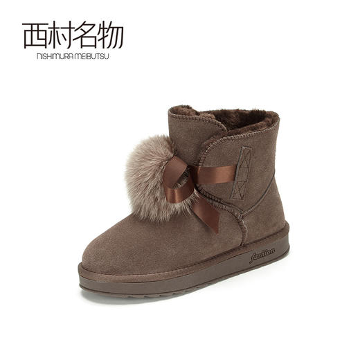 西村名物商场同款平底防滑短靴女2019秋冬新款保暖雪地靴女X284S41221 商品图1