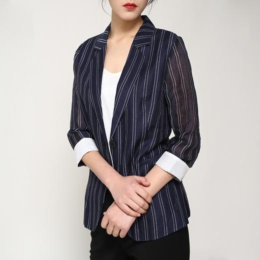 丁摩 大气简约 真丝苎麻小西服通勤外套20-34DB399240531 商品图4