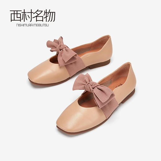 西村名物商场同款奶奶鞋女2019春季新款蝴蝶结舒适单鞋X29AE10301 商品图2