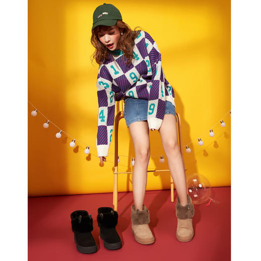 西村名物商场同款加厚保暖雪地靴女新款毛毛靴学院X284S41231 商品图0