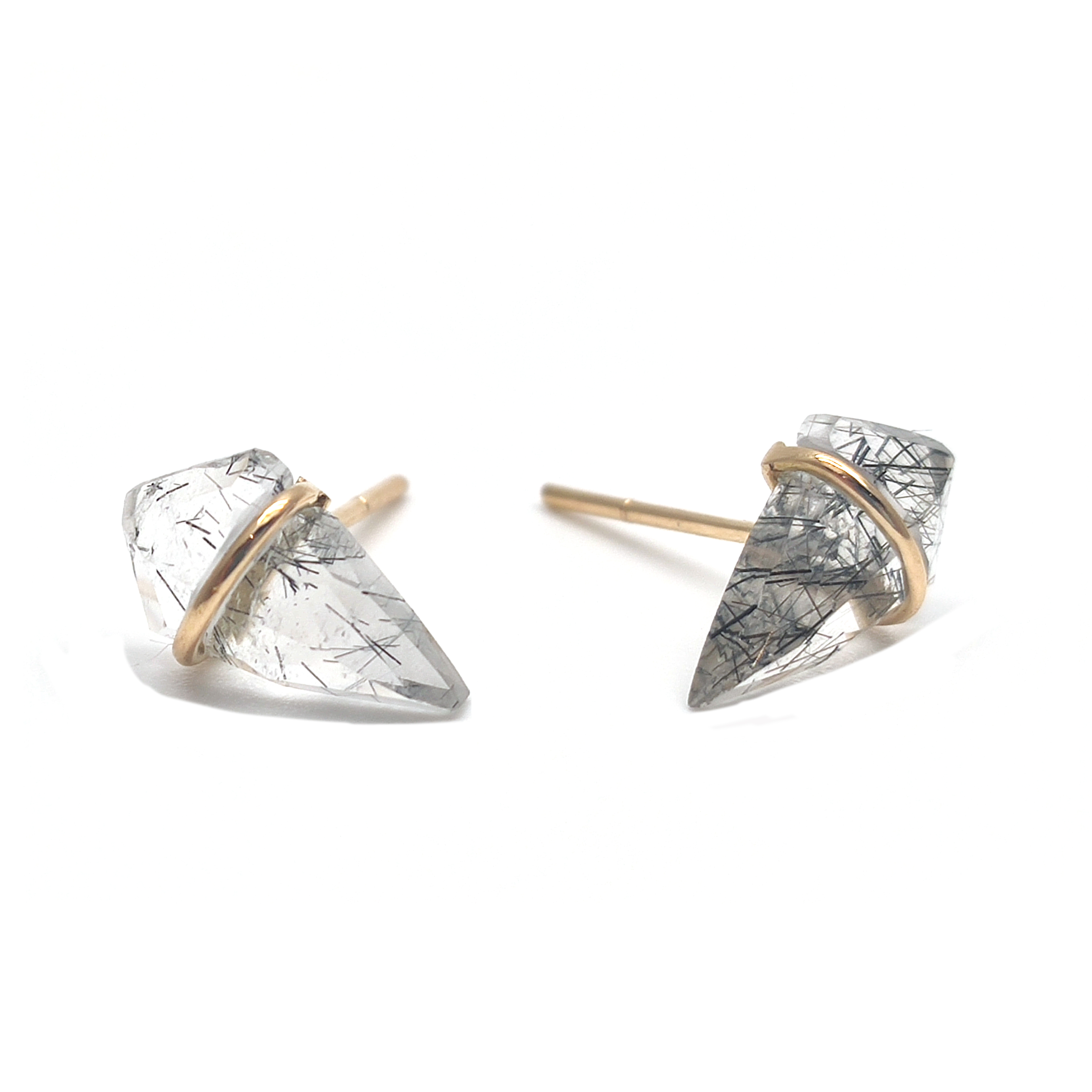 北京仓｜PAGE SARGISSON-Kite-天然发晶 18K黄金 耳环（小号）［美国设计师］