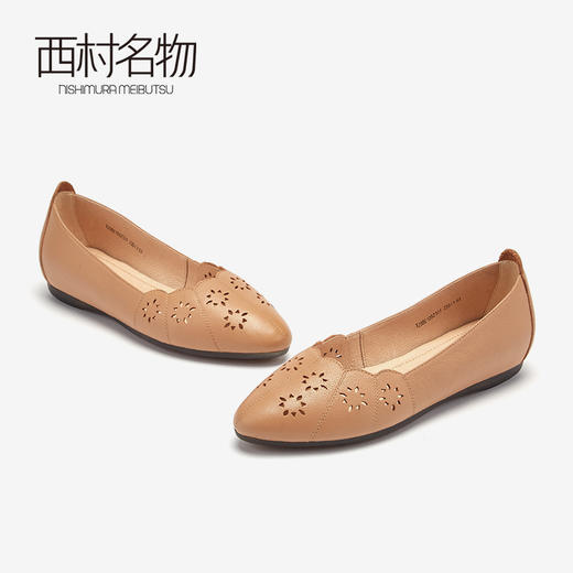 西村名物商场同款平底鞋女2019春夏季舒适休闲单鞋软皮10521 商品图2