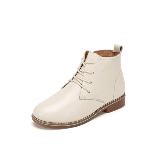 西村名物马丁靴女头层牛皮英伦复古加绒保暖小皮女靴鞋X284S40271 商品图1