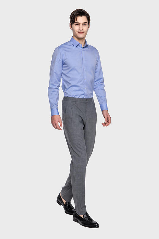 callisto浅蓝雀色格纹方领衬衫 SPSTL101BL 商品图3