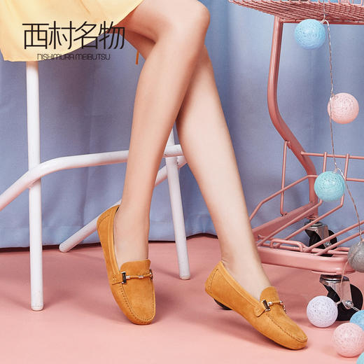 西村名物商场同款豆豆鞋女2020新款舒适懒人一脚蹬单鞋X29AE12581 商品图3