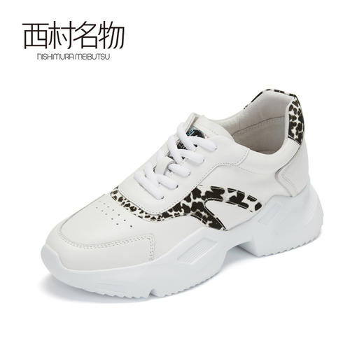 西村名物商场同款2019女新款休闲运动鞋豹纹小白鞋舒适时尚X29AM14901 商品图2