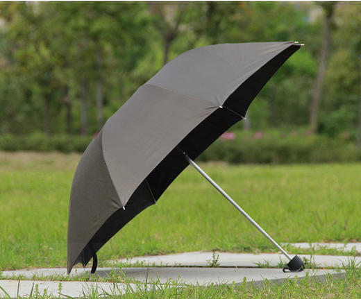 黑胶超强防紫外线三折晴雨伞 商品图1