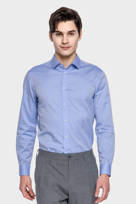 callisto浅蓝雀色格纹方领衬衫 SPSTL101BL 商品图0