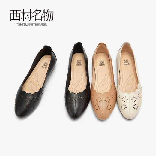 西村名物商场同款平底鞋女2019春夏季舒适休闲单鞋软皮10521 商品图0