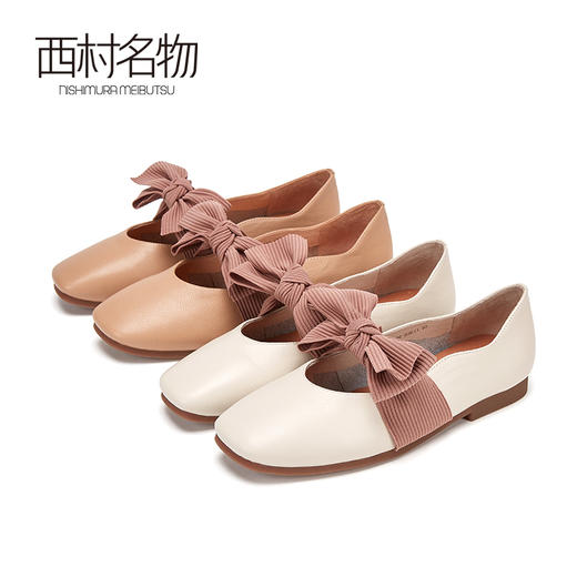 西村名物商场同款奶奶鞋女2019春季新款蝴蝶结舒适单鞋X29AE10301 商品图0