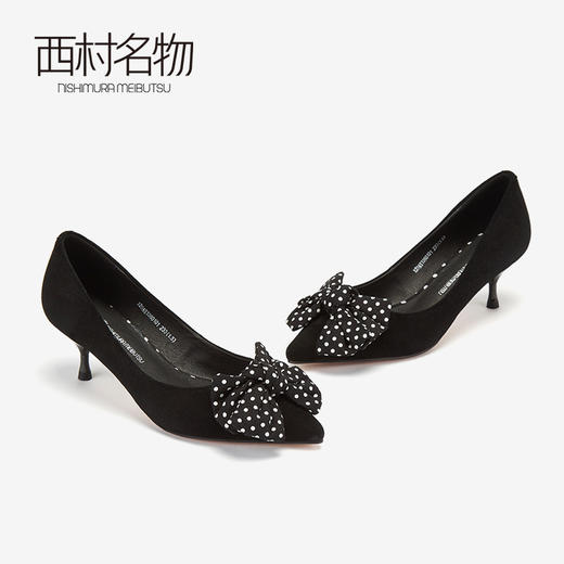 西村名物商场同款高跟鞋2019春季新款蝴蝶结细跟正装鞋10601 商品图2