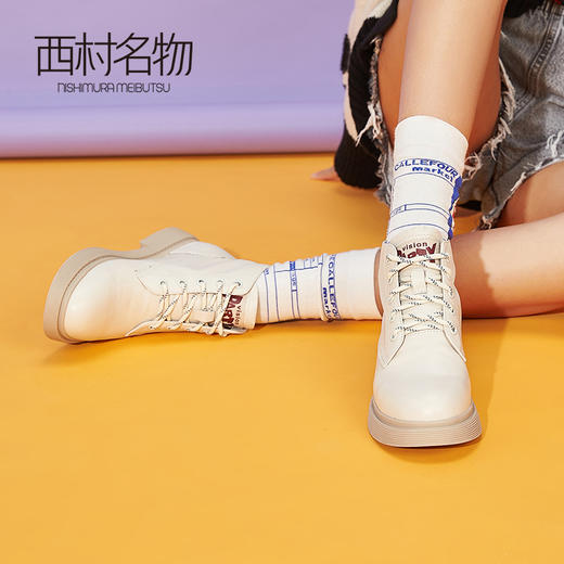 西村名物2019年冬季新款时尚短靴女真皮低跟舒适X29DS40271 商品图2