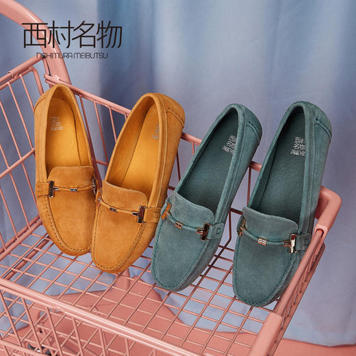 西村名物商场同款豆豆鞋女2020新款舒适懒人一脚蹬单鞋X29AE12581 商品图0