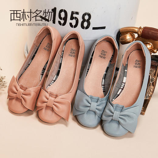 西村名物商场同款平底鞋女2019新款圆头浅口单鞋懒人鞋春季X29AE10311 商品图0