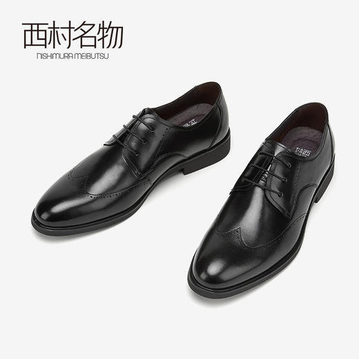 西村名物商场同款男士皮鞋2020春季新款商务休闲舒适皮鞋男10931 商品图3