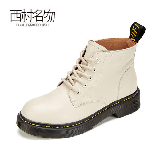 西村名物2019冬季新款平底舒适复古系带马丁靴女绑带短靴X29DS40571 商品图1