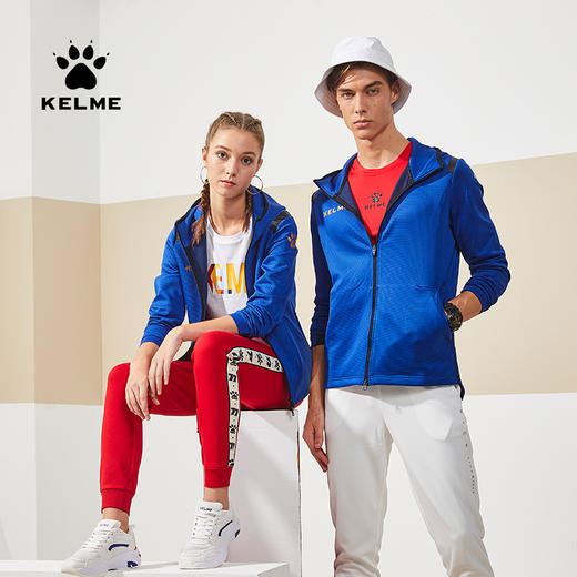 kelme卡尔美外套男休闲时尚连帽长袖茄夹克篮球足球训练运动外套 商品图0