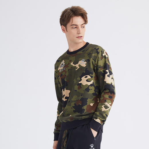 卡尔美秋季新款迷彩卫衣男休闲宽松外套运动套头衫外套 商品图1