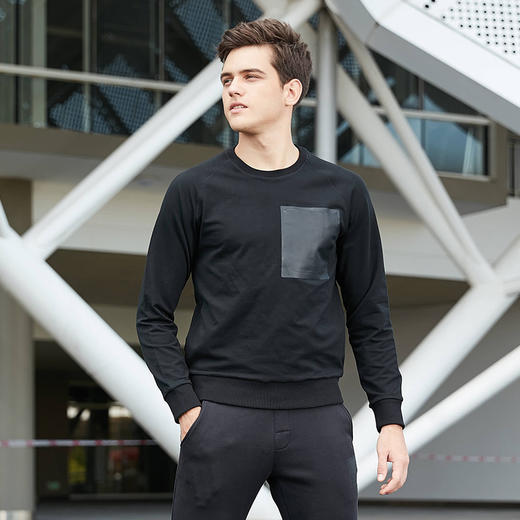 卡尔美男士运动卫衣圆领棉保暖简约休闲套头衫新款卫衣 商品图2