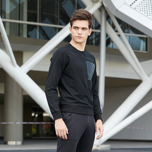 卡尔美男士运动卫衣圆领棉保暖简约休闲套头衫新款卫衣 商品图1