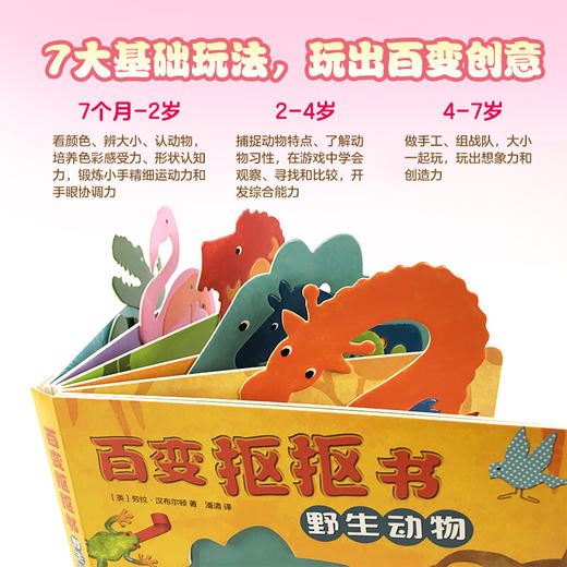 百变抠抠书(全4册)(恐龙.昆虫.野生动物.农场动物)  商品图2