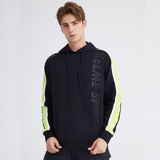 KELME卡尔美秋冬新款字母连帽衫时尚休闲插色套头卫衣外套男 商品图0