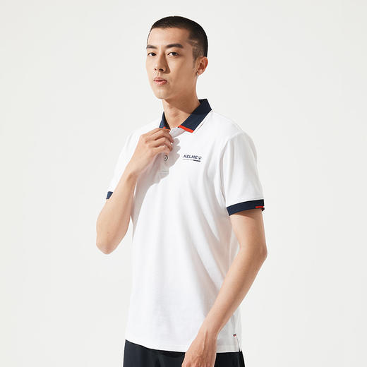 卡尔美POLO衫男短袖纯棉纯色时尚休闲商务翻领修身保罗衫T恤 商品图3