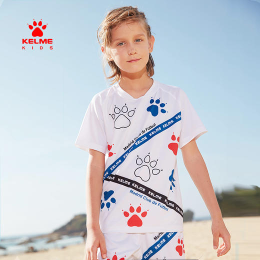 kelme（kids）男童短袖T恤打底衫logo印花中大童圆领童装儿童上衣 商品图0